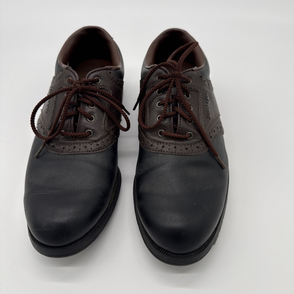 FootJoy 45575 Men's Black Brown Leather Soft Spikes Golf Shoes Size 8.5